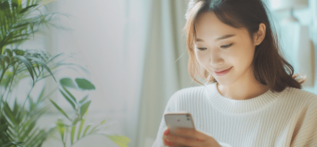 申し込みする女性のイメージ